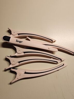 Lange Light Pink Hair Sectioning Clips with Black Grips - Set of 5